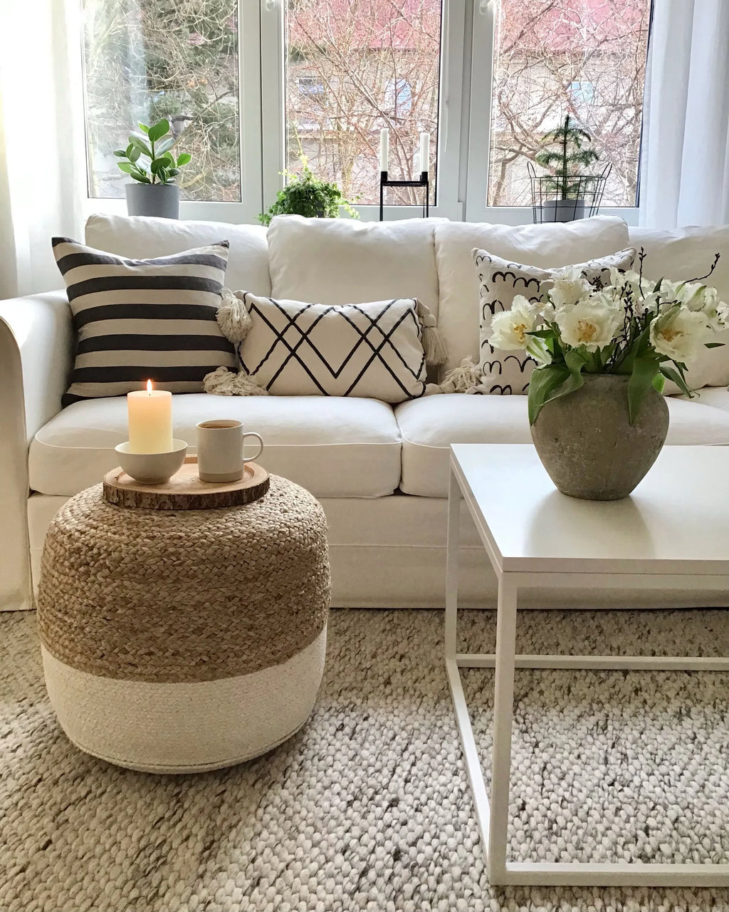  Pouffe DALAMA Jute White