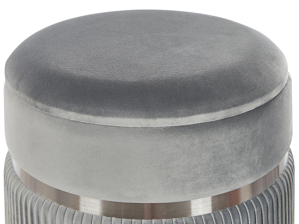  Set Of 2 Storage Pouffes CAMDENTON Velvet Light Grey