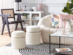  Set Of 2 Storage Pouffes CAMDENTON Velvet Off-White