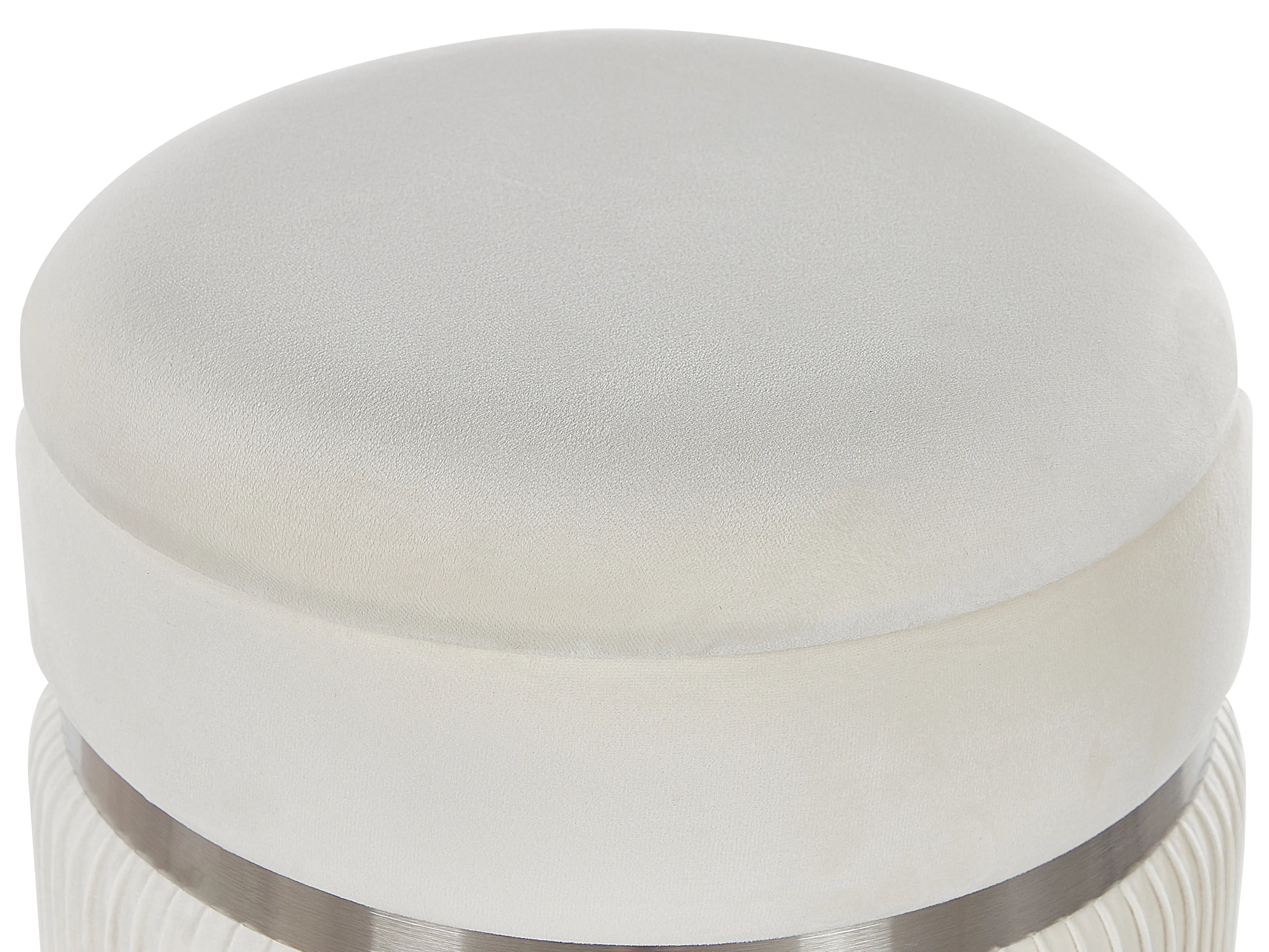  Set Of 2 Storage Pouffes CAMDENTON Velvet Off-White