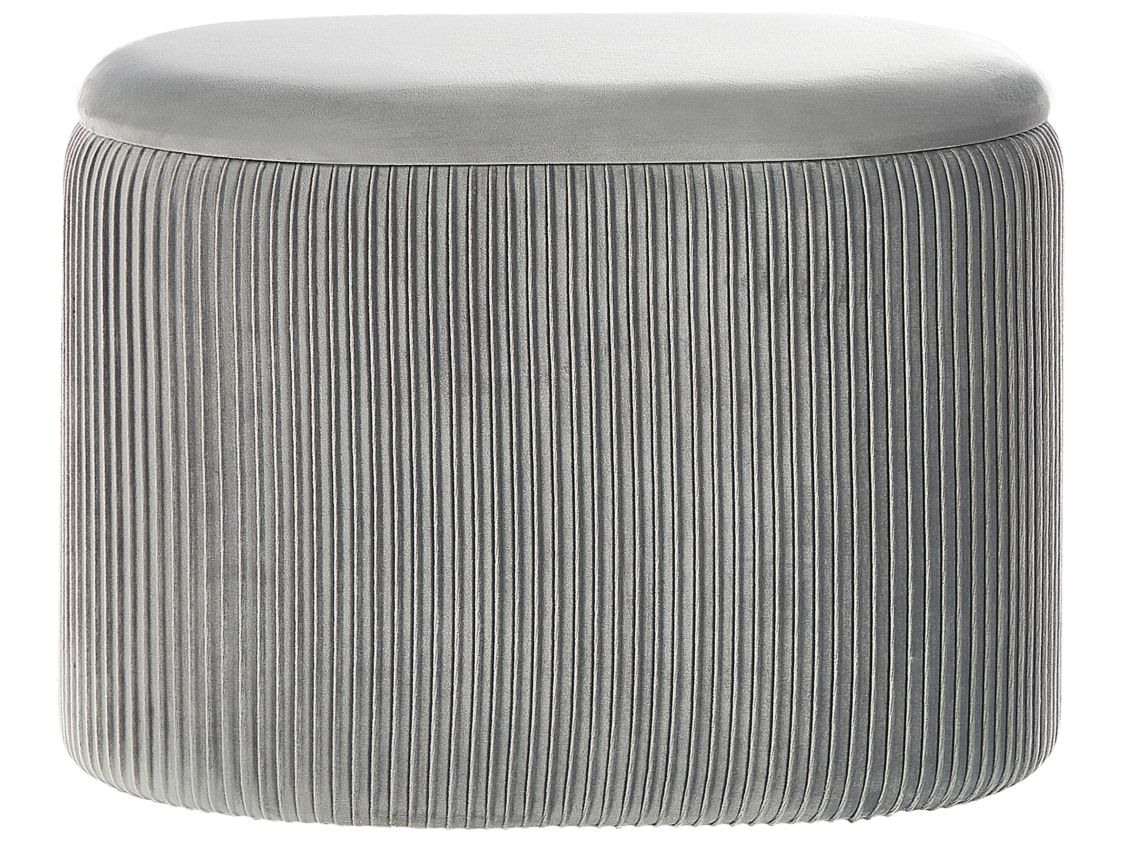  Storage Pouffe RICHLAND Velvet Light Grey