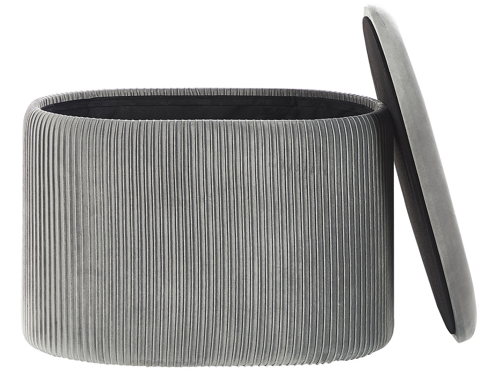  Storage Pouffe RICHLAND Velvet Light Grey