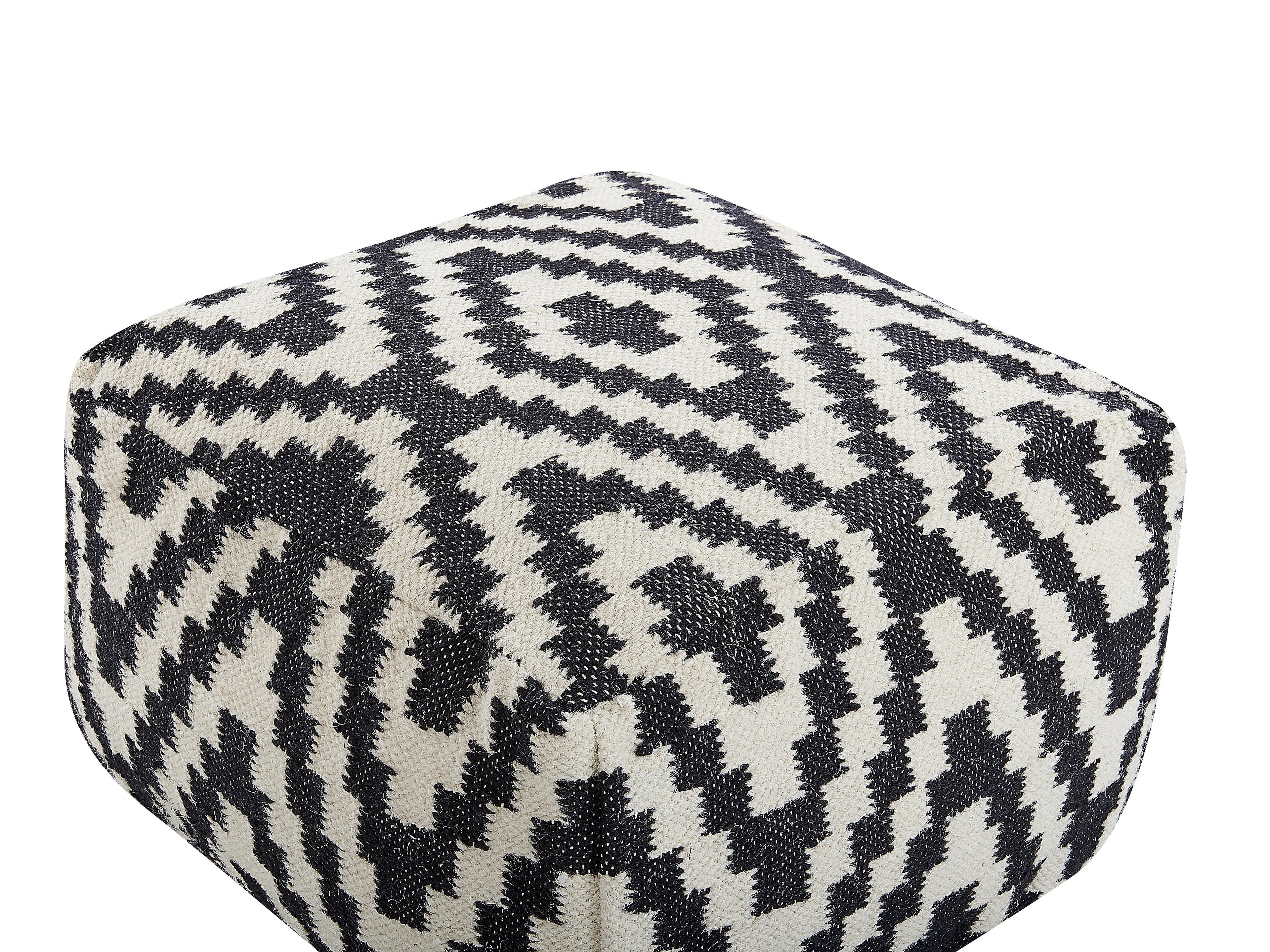  Pouffe KNIDOS Wool Black/ White