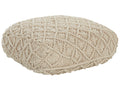  Pouffe Macramé BERRECHID Cotton Beige