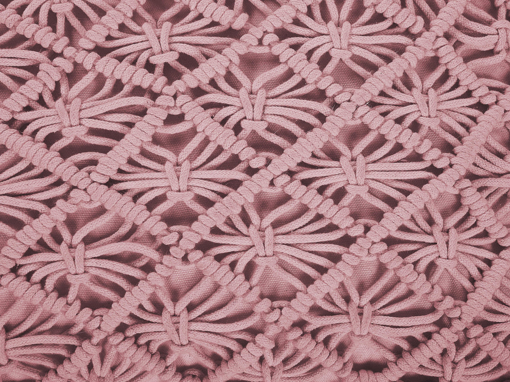  Pouffe Macramé BERRECHID Cotton Pink