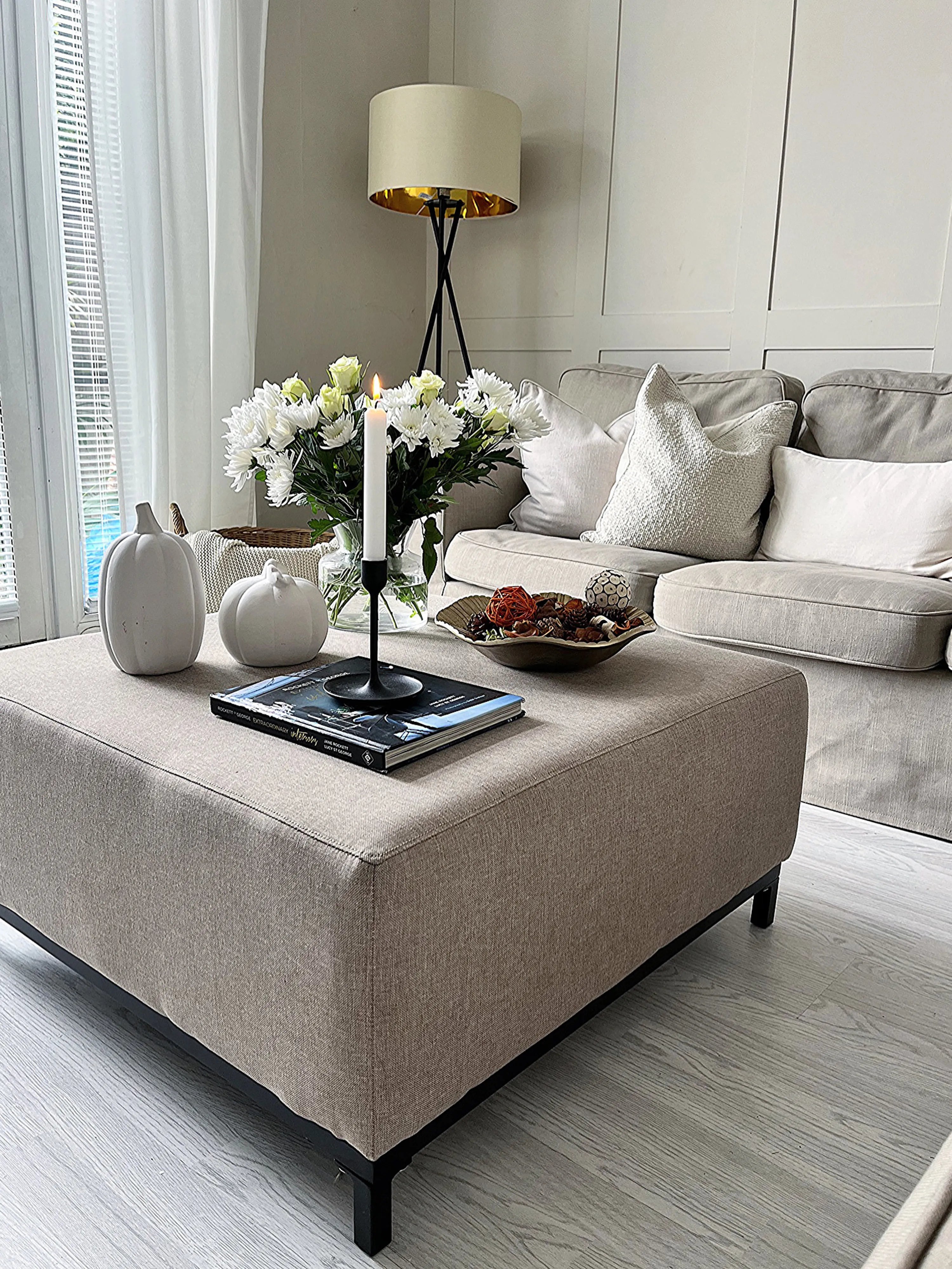  Ottoman ROVIGO Fabric Beige