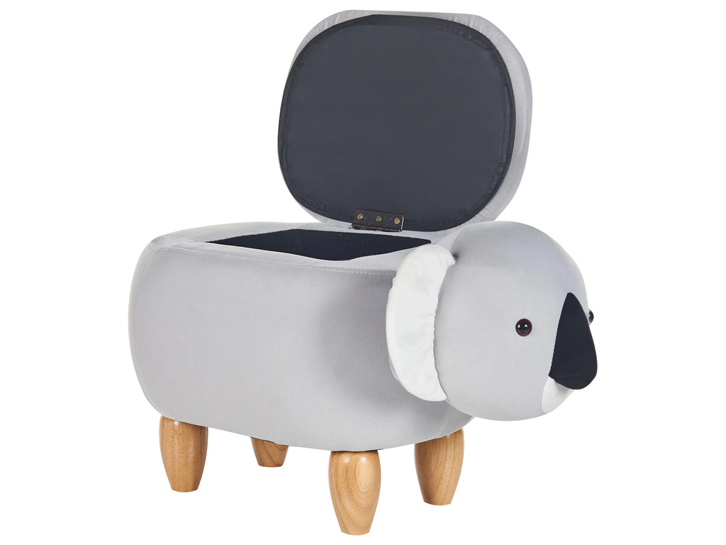  Storage Animal Stool COALA Velvet Light Grey Koala