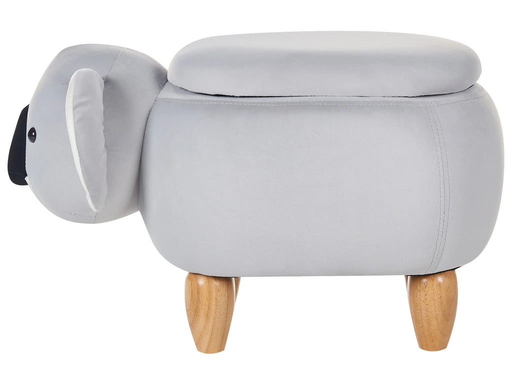  Storage Animal Stool COALA Velvet Light Grey Koala