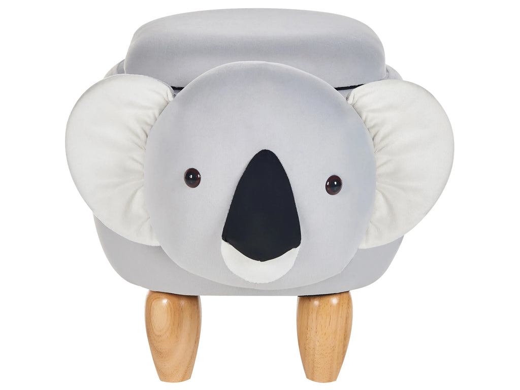  Storage Animal Stool COALA Velvet Light Grey Koala