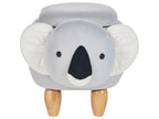  Storage Animal Stool COALA Velvet Light Grey Koala