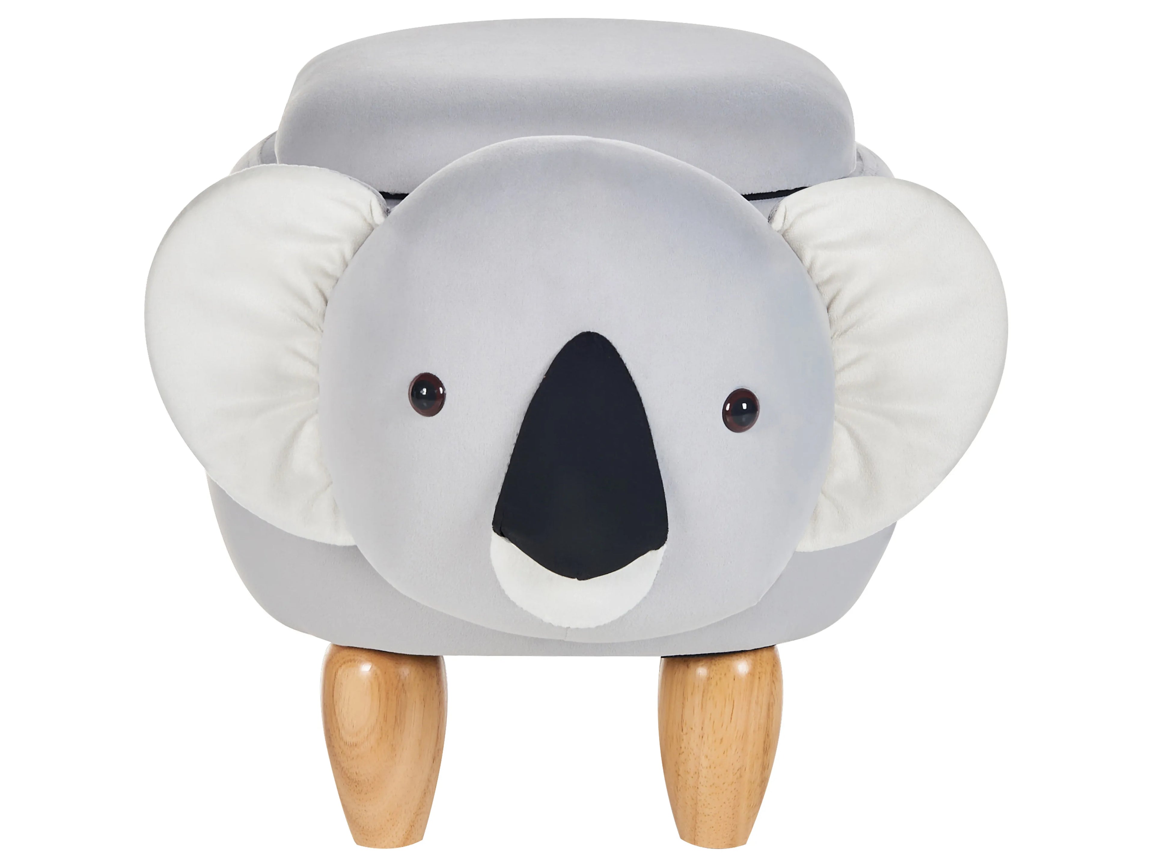  Storage Animal Stool COALA Velvet Light Grey Koala