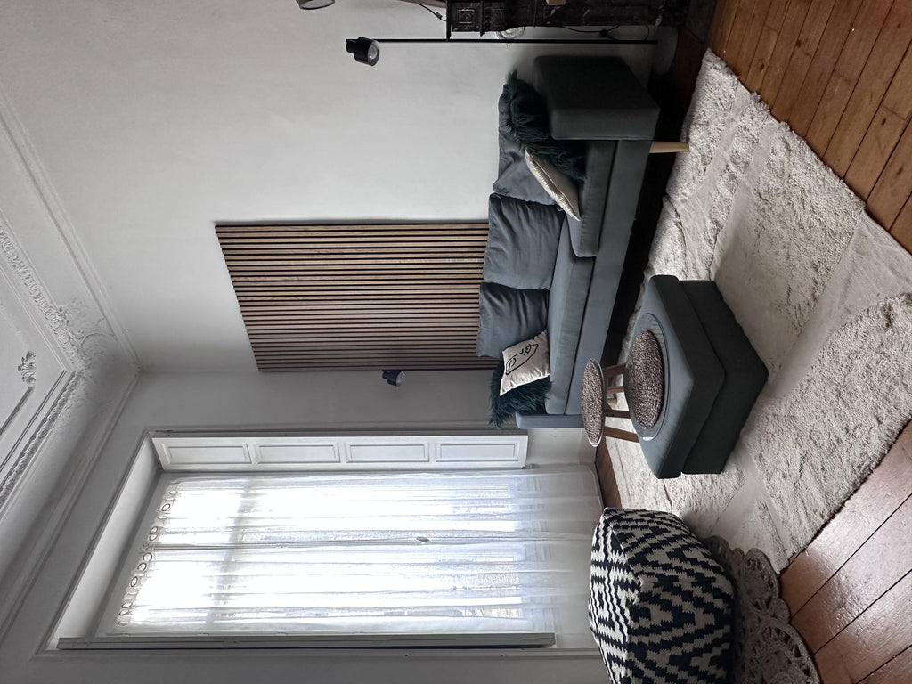  Pouffe KNIDOS Wool Black/ White