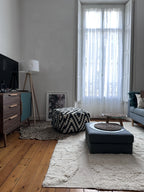  Pouffe KNIDOS Wool Black/ White