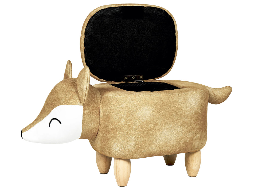  Storage Animal Stool FOX Velvet Orange Fox