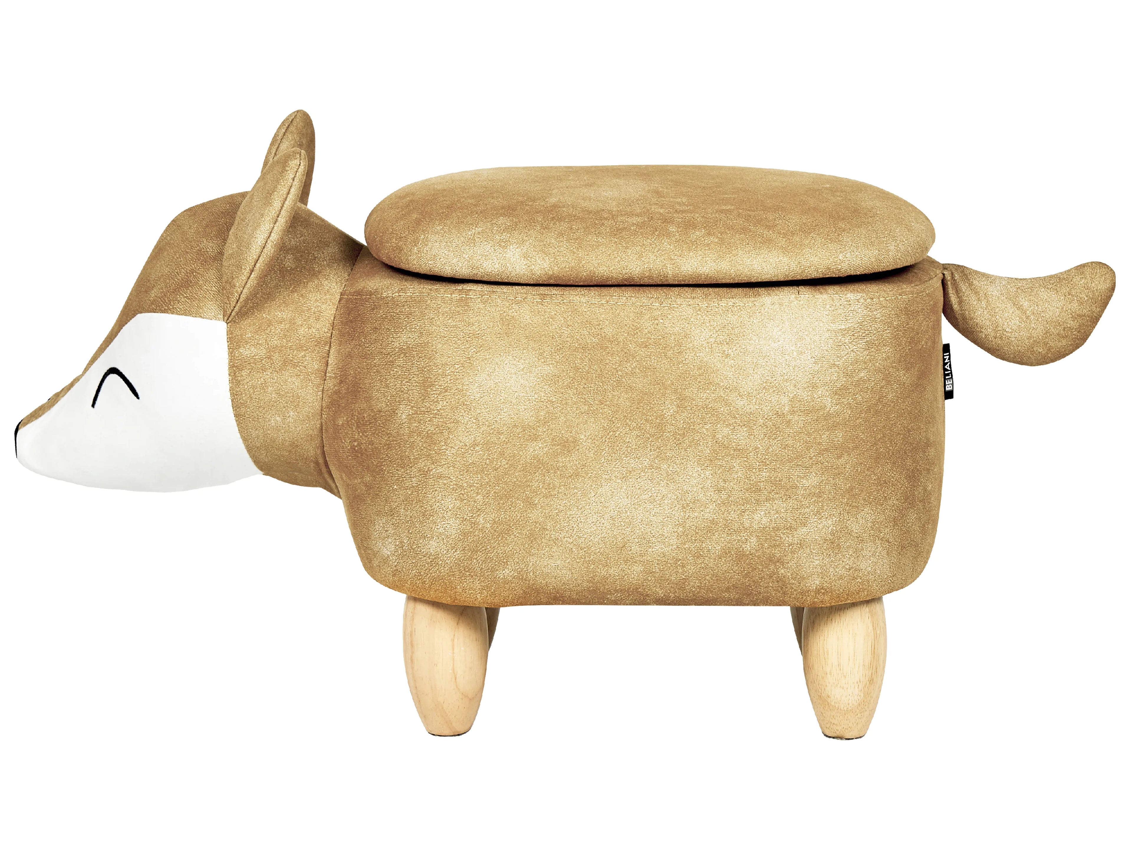 Storage Animal Stool FOX Velvet Orange Fox