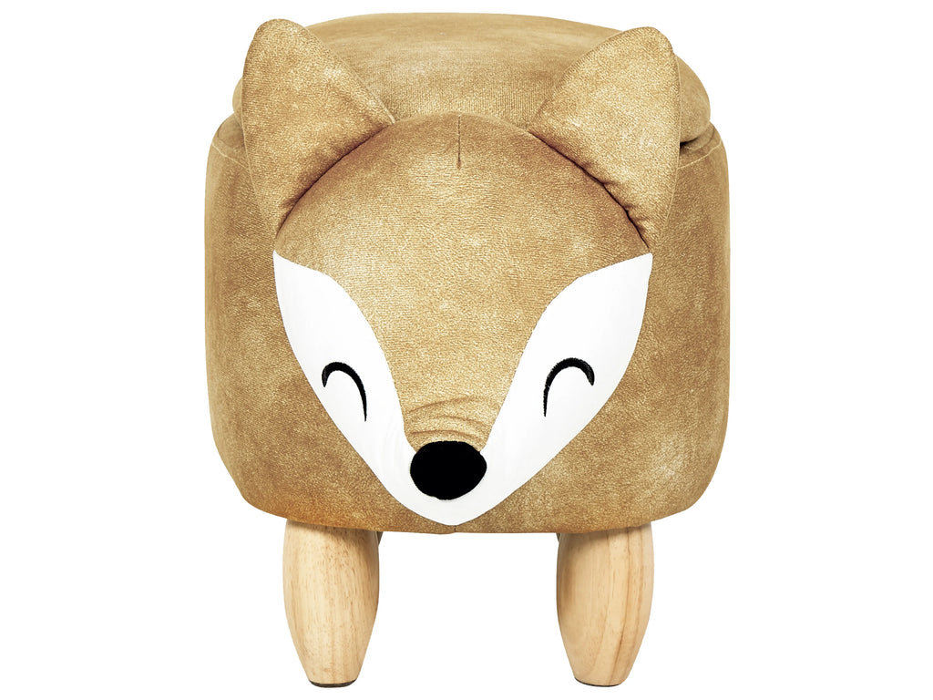  Storage Animal Stool FOX Velvet Orange Fox