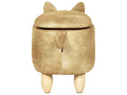  Storage Animal Stool FOX Velvet Orange Fox