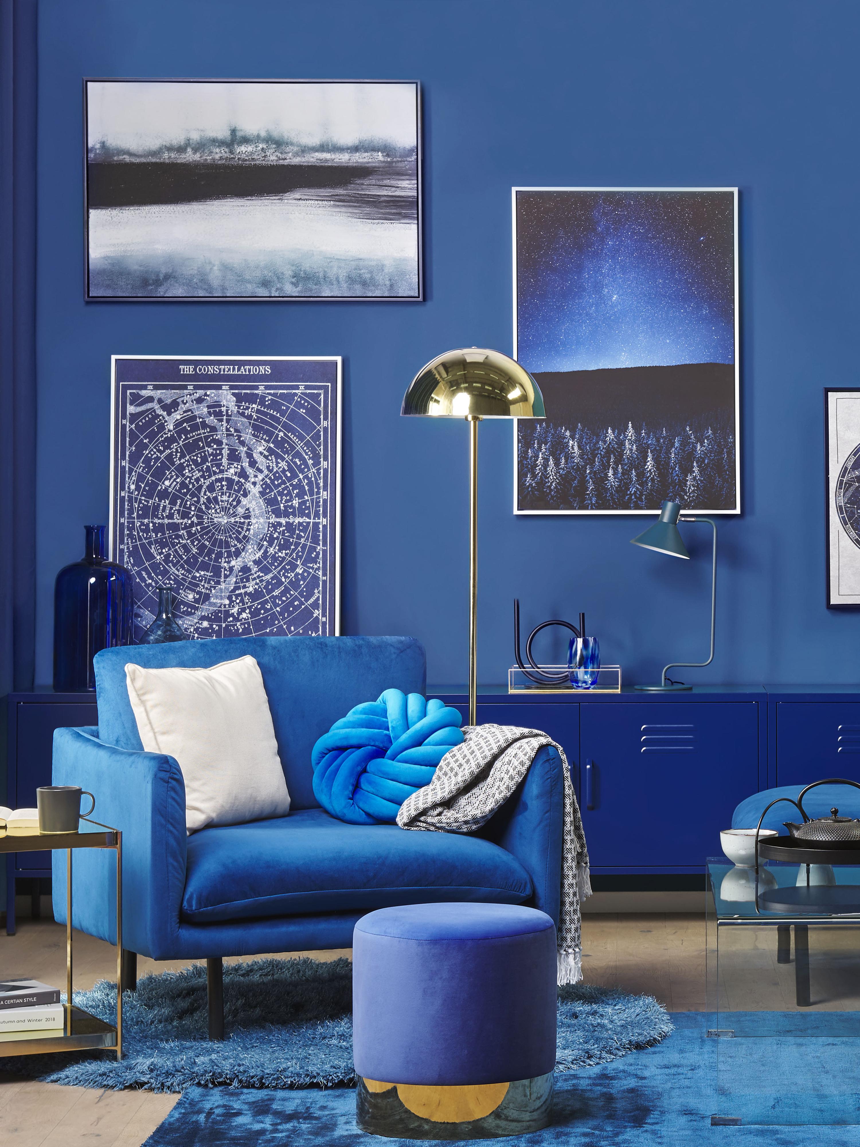  Pouffe SOPHIA Velvet Navy Blue