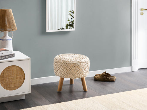  Footstool MANZAI Cotton Beige