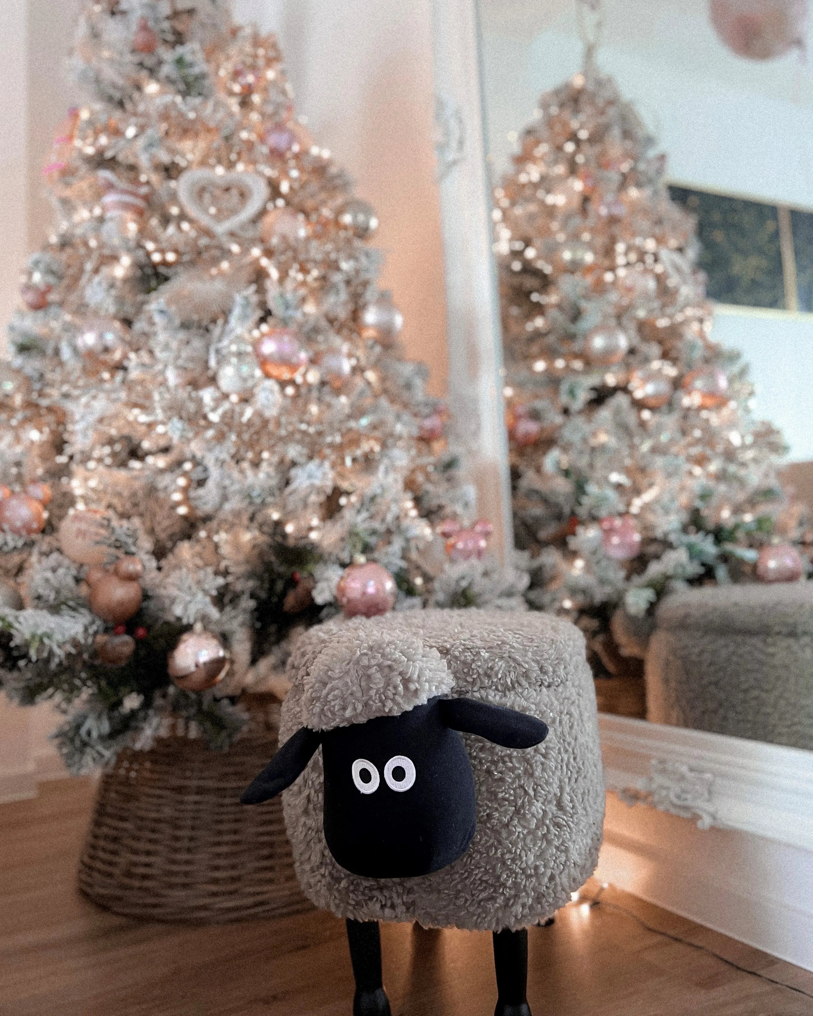  Storage Animal Stool SHEEP Fabric Grey Sheep