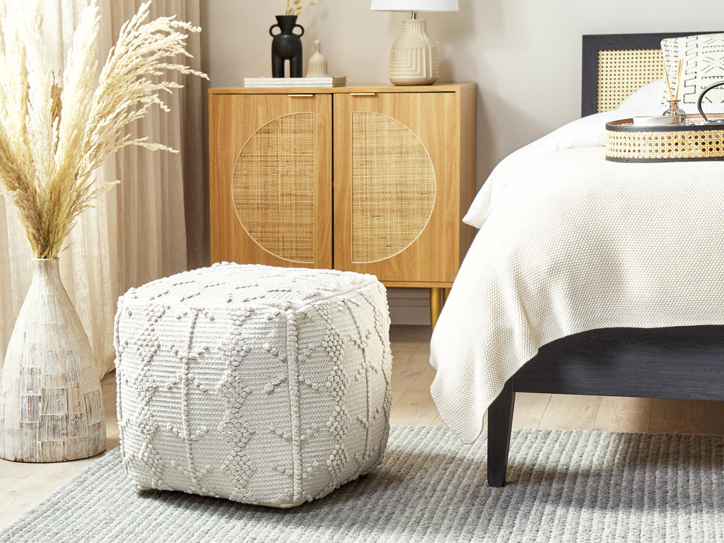  Pouffe WARANGAL Cotton White