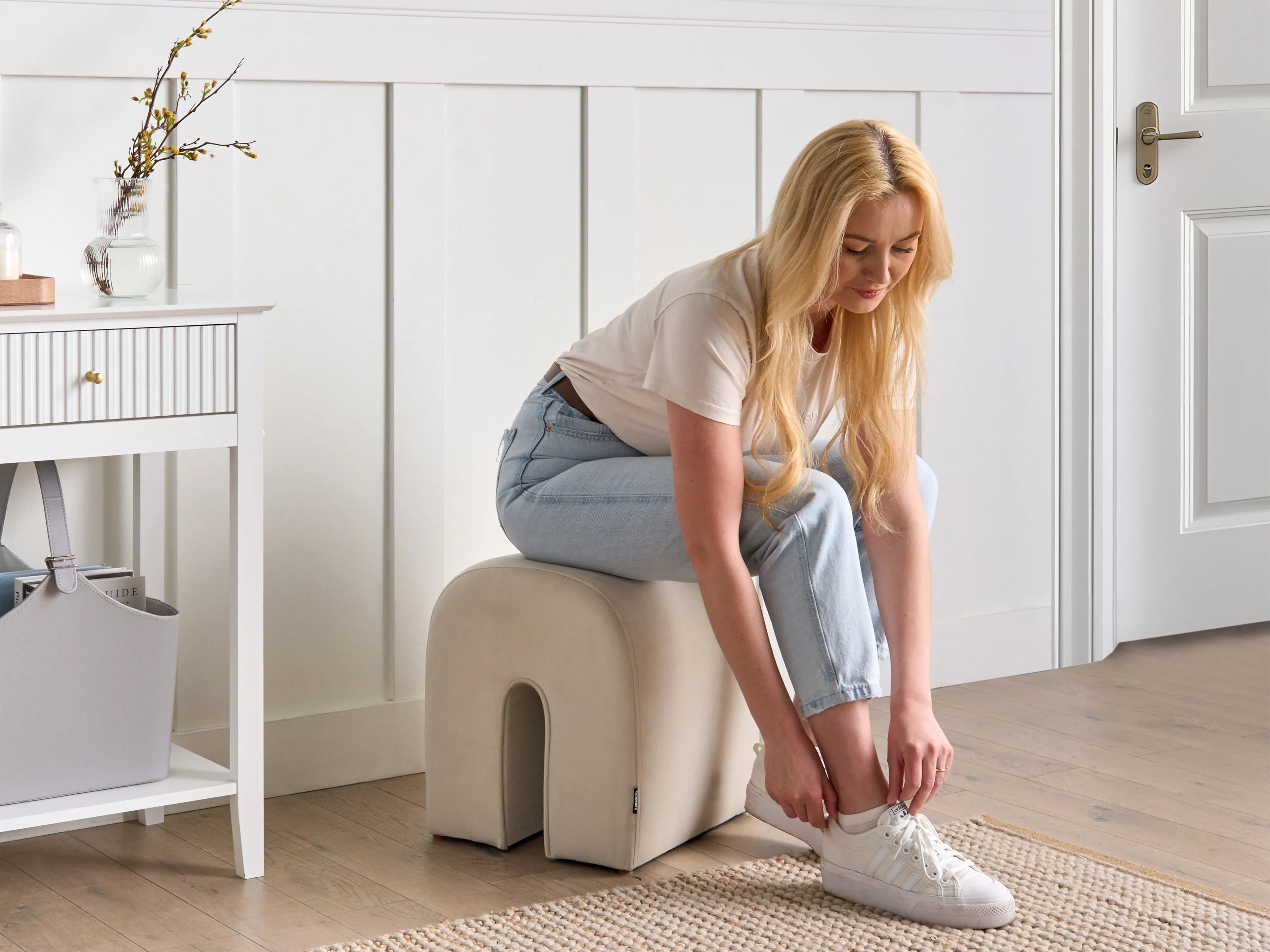  Pouffe MODOC Velvet Beige
