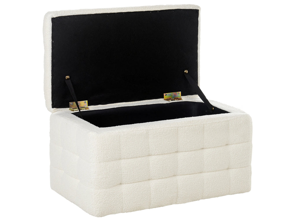  Storage Ottoman MICHIGAN Boucle White