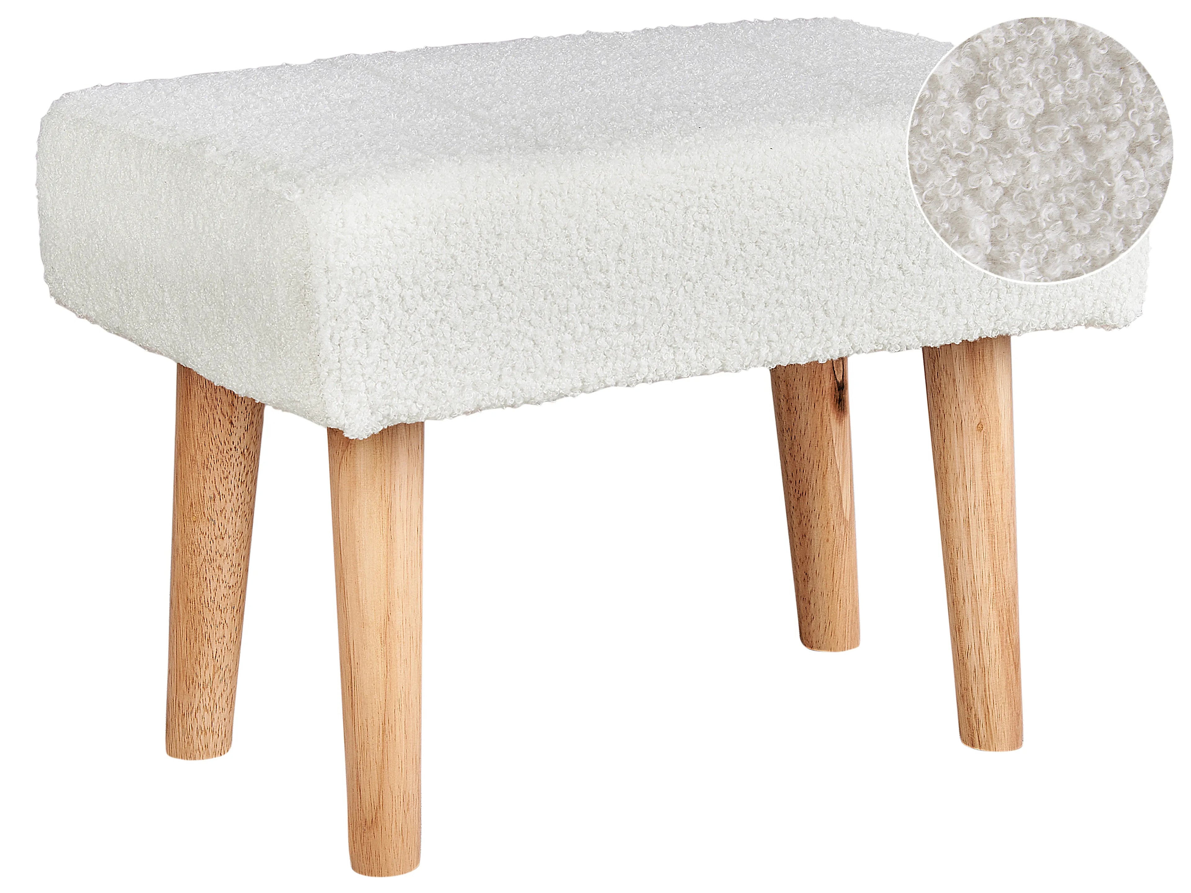  Footstool TAKOMA Boucle White