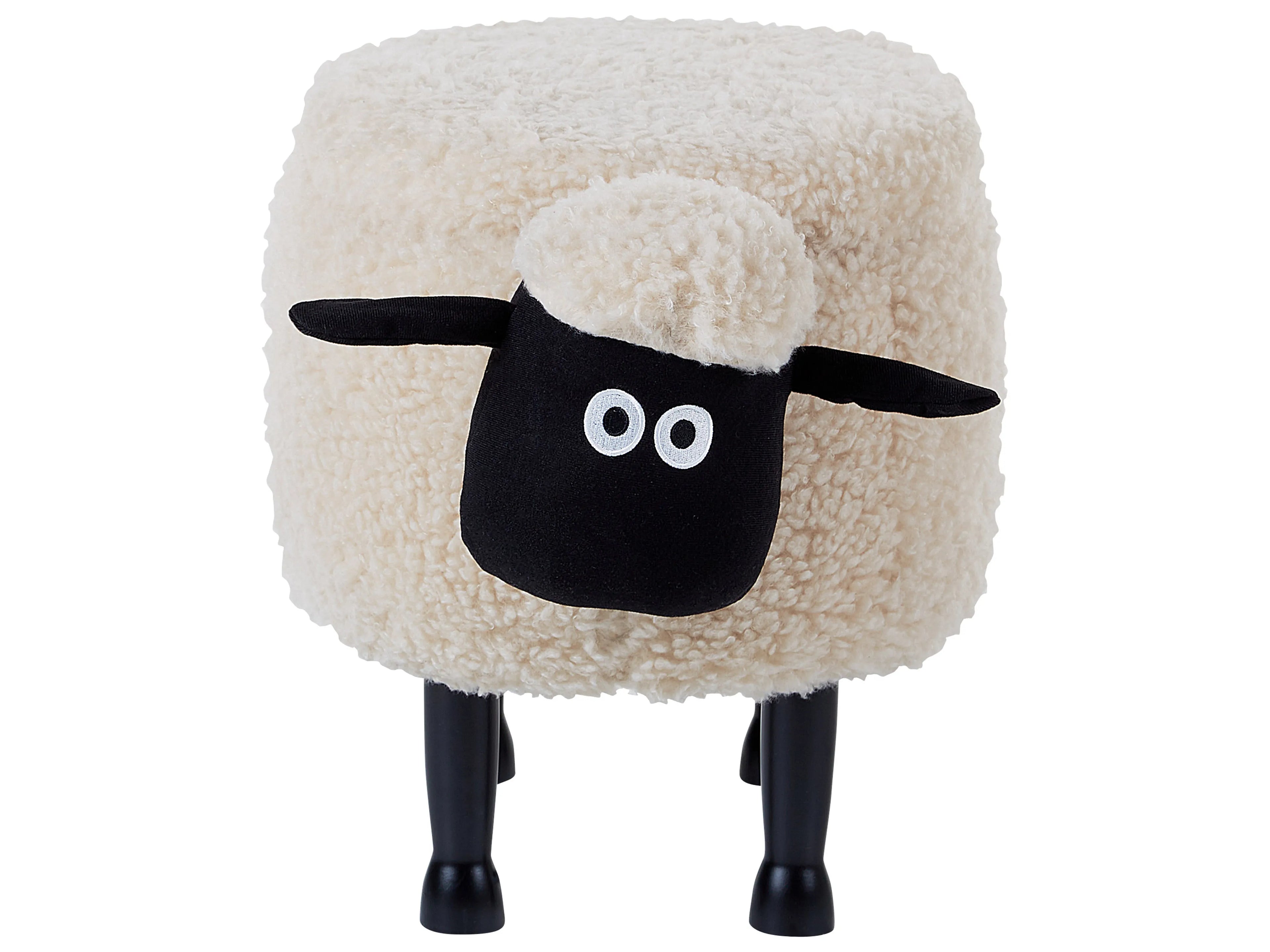  Storage Animal Stool SHEEP Fabric Light Beige Sheep