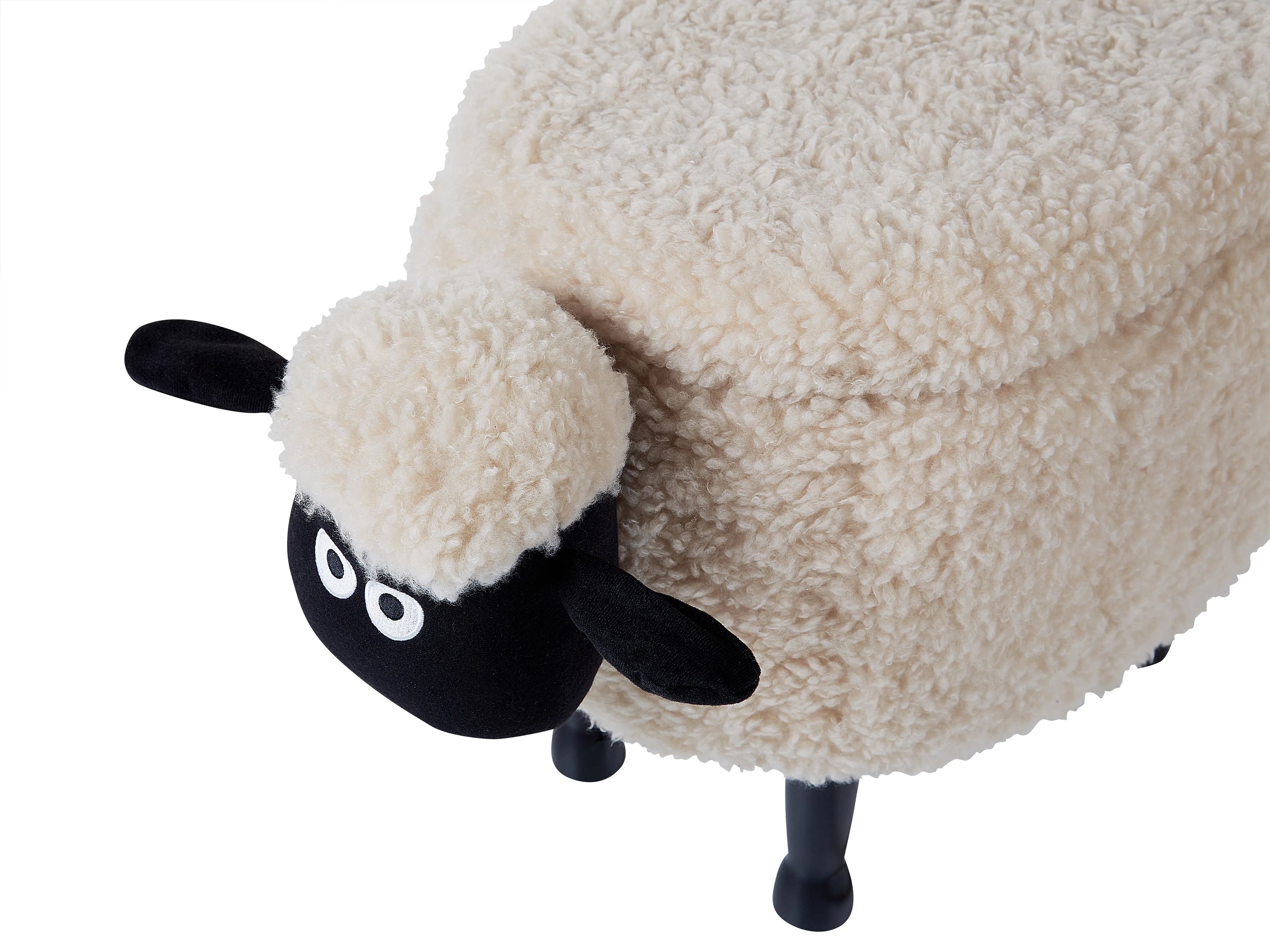  Storage Animal Stool SHEEP Fabric Light Beige Sheep