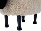  Storage Animal Stool SHEEP Fabric Light Beige Sheep