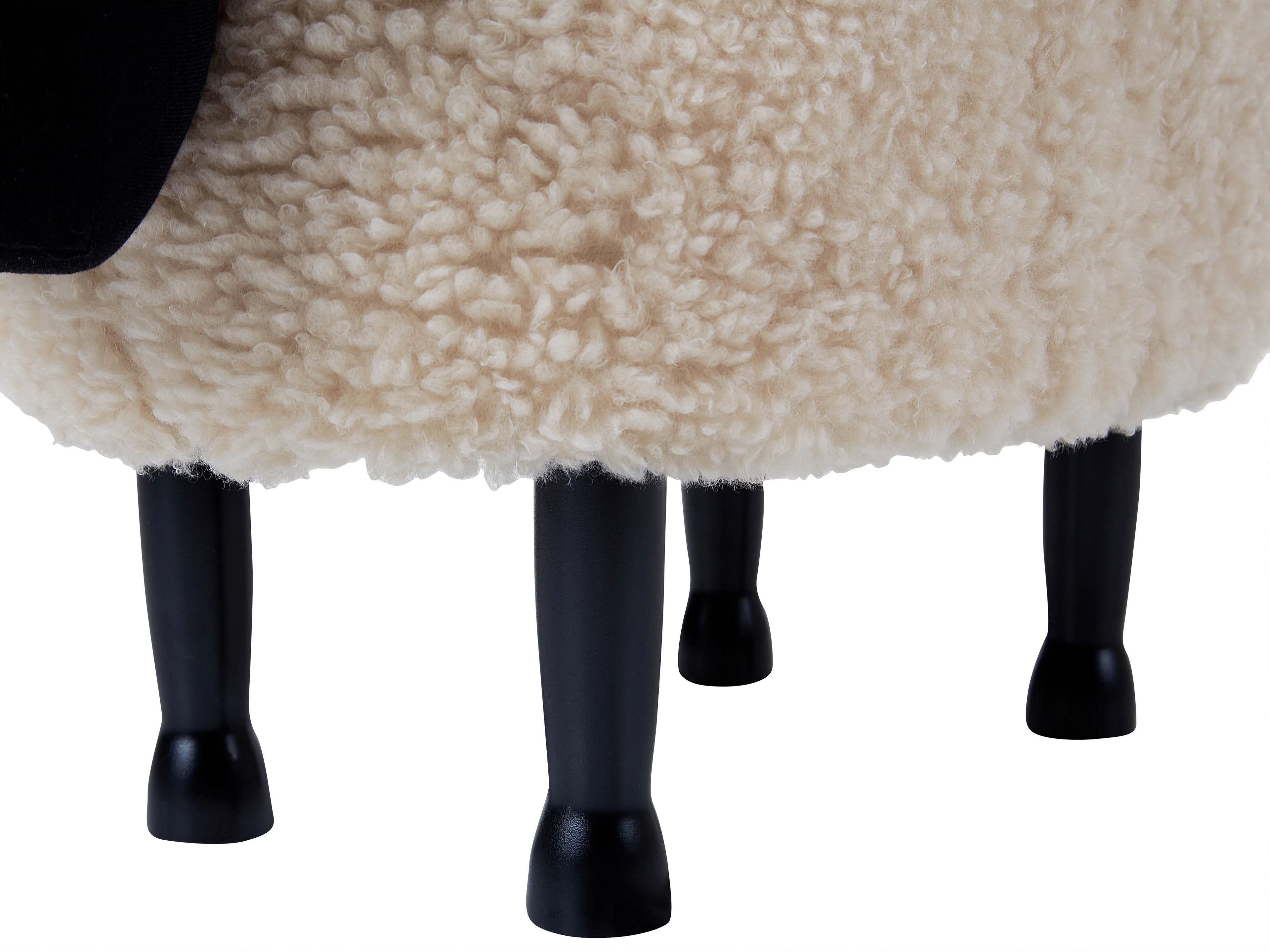  Storage Animal Stool SHEEP Fabric Light Beige Sheep