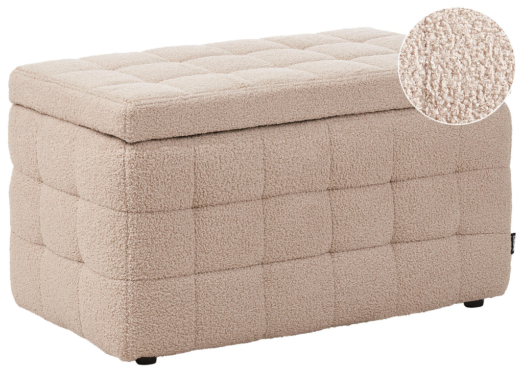  Storage Ottoman MICHIGAN Boucle Beige