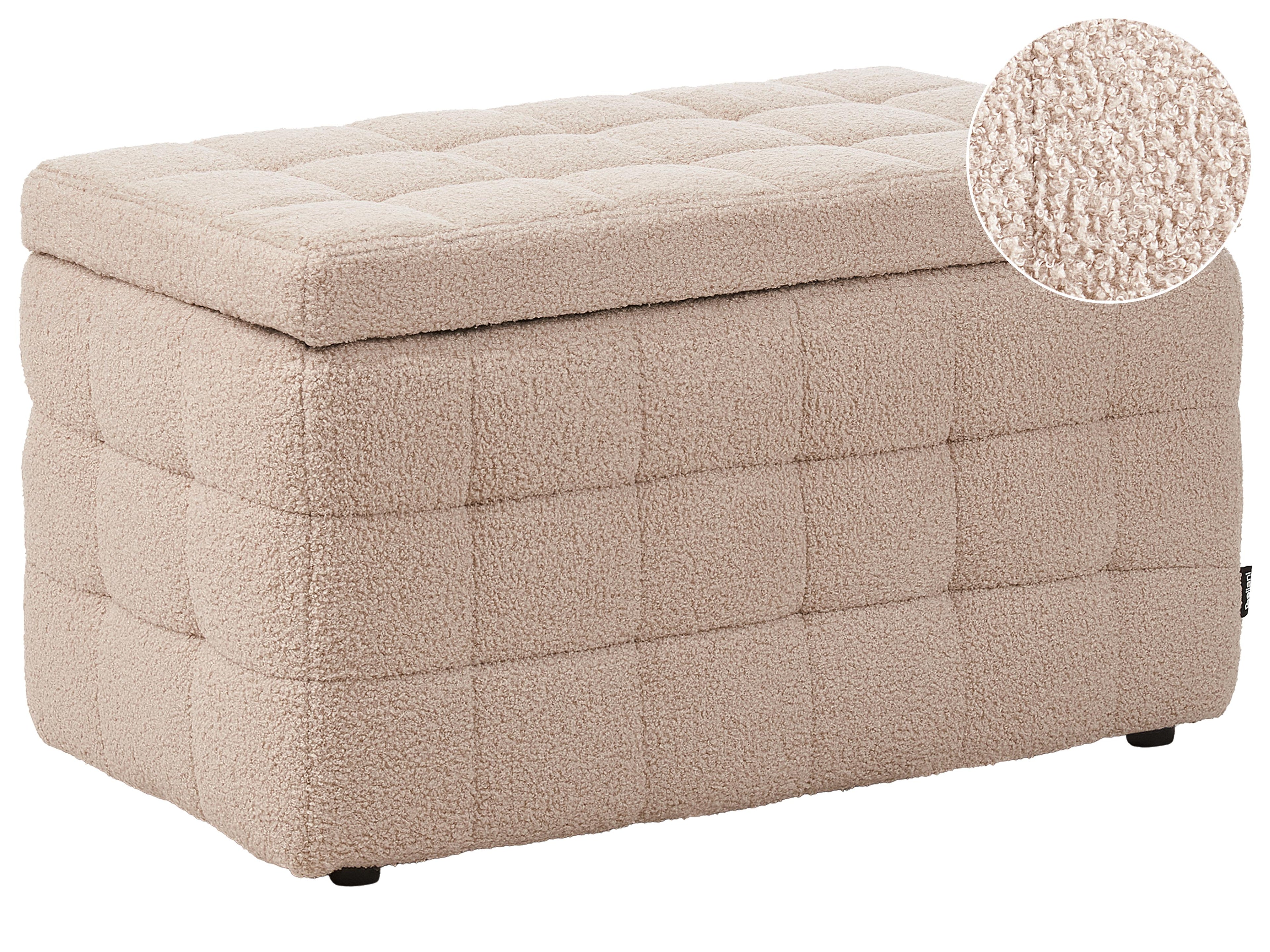  Storage Ottoman MICHIGAN Boucle Beige