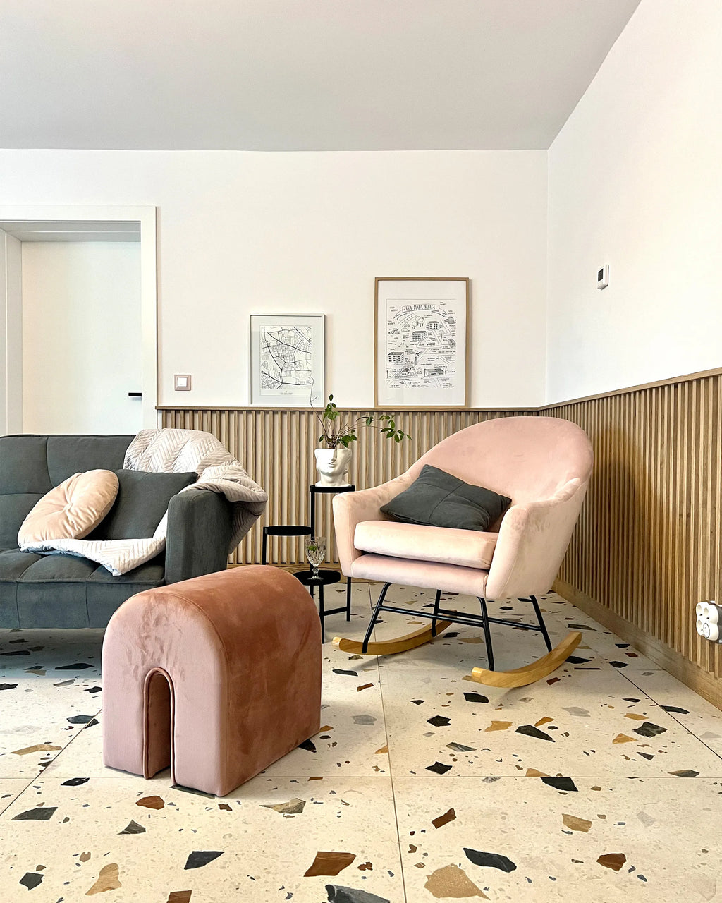  Pouffe MODOC Velvet Pink