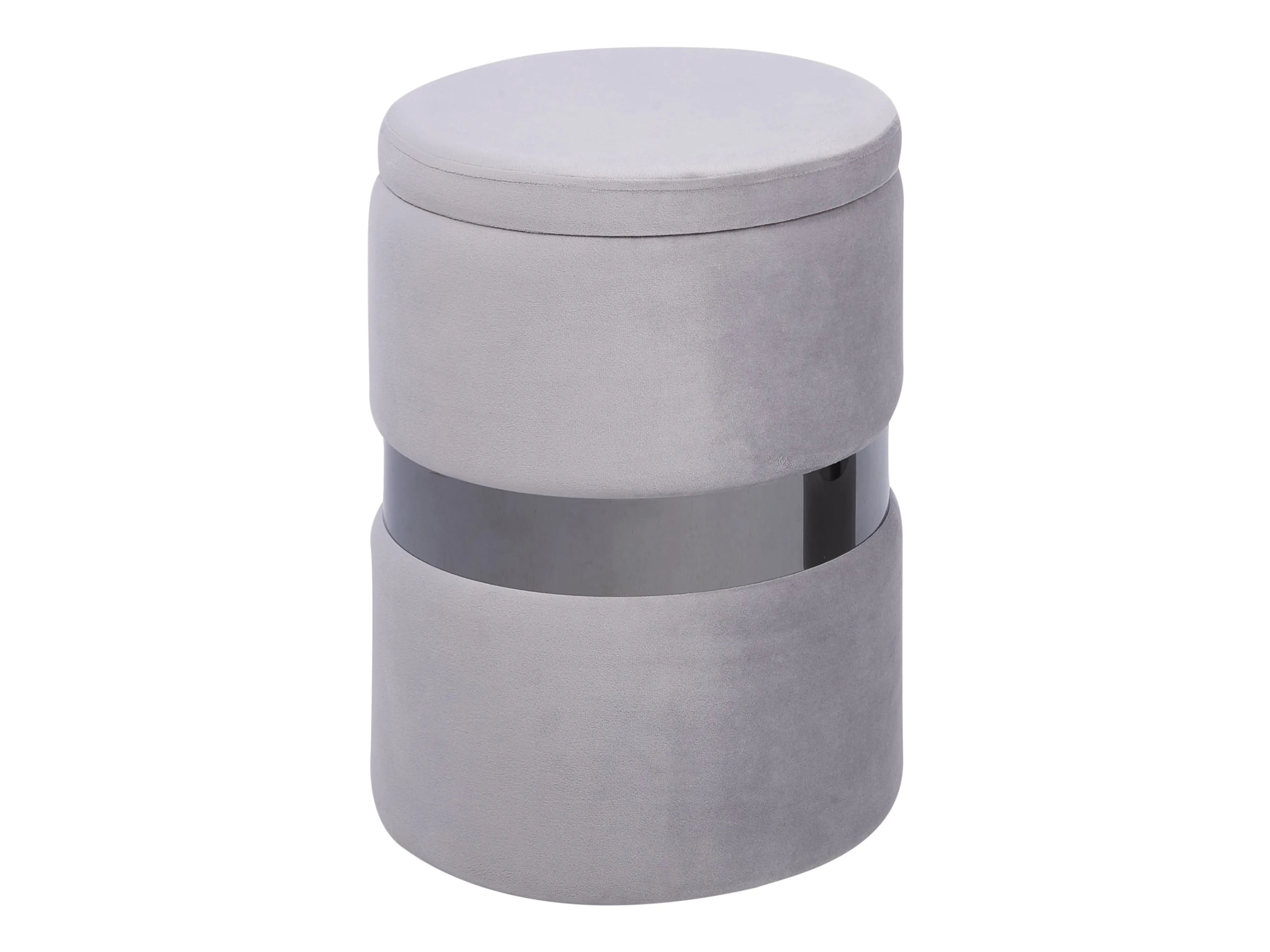  Set Of 2 Storage Pouffes DORIS Velvet Light Grey