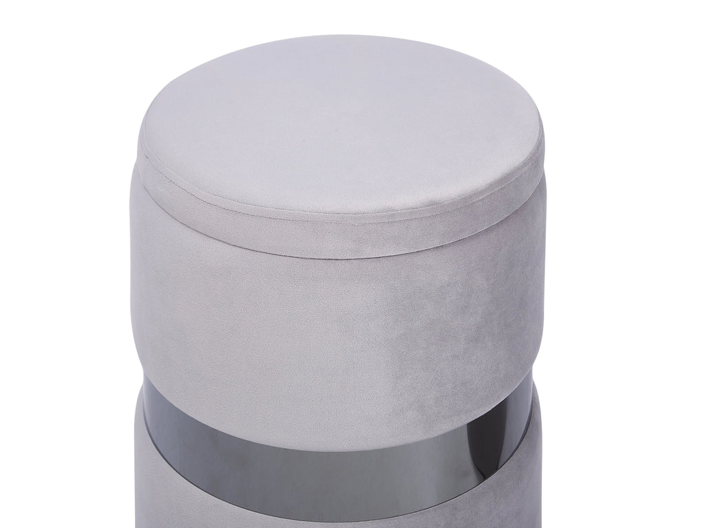  Set Of 2 Storage Pouffes DORIS Velvet Light Grey