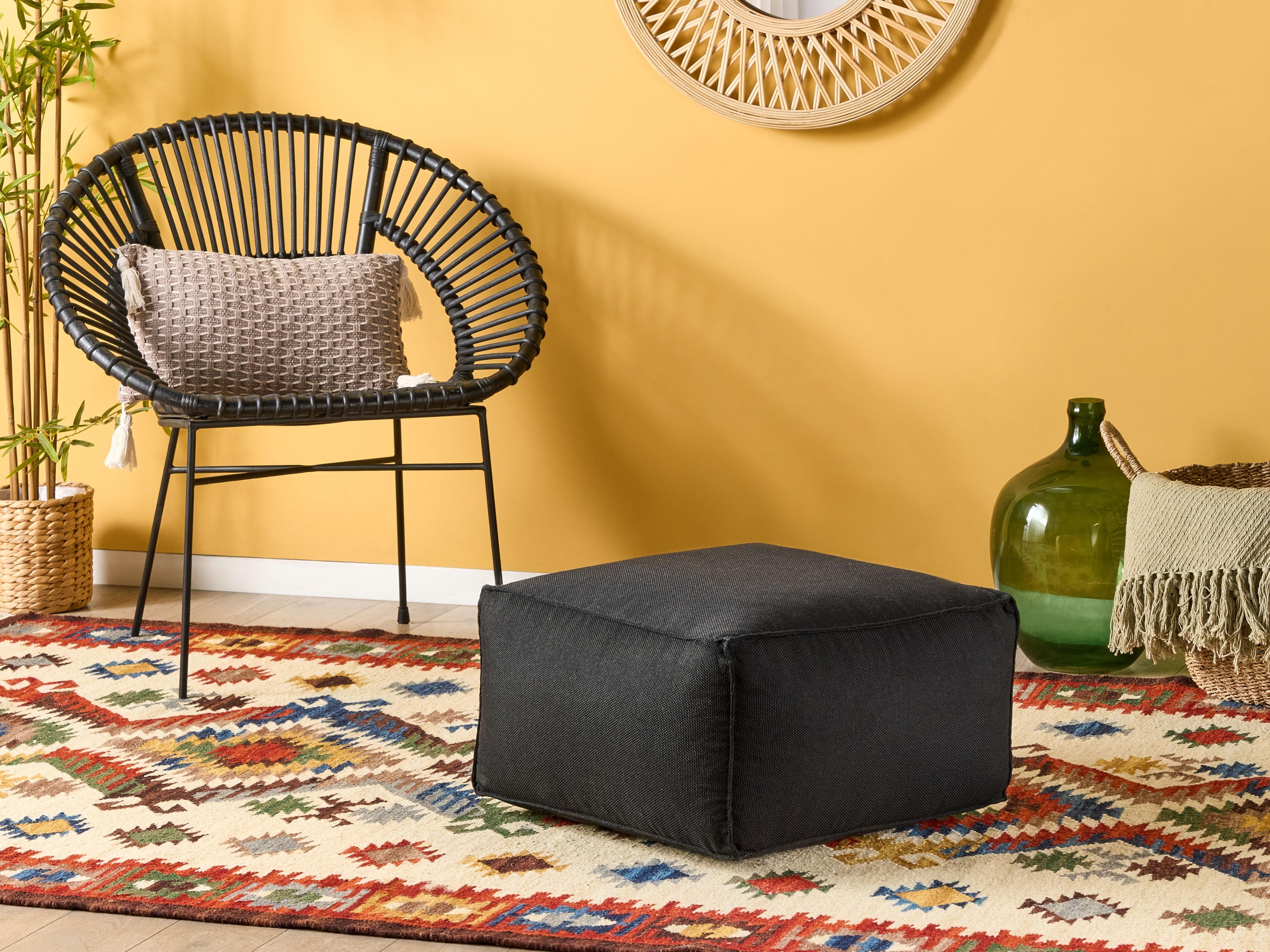  Pouffe MUKKI Fabric Black