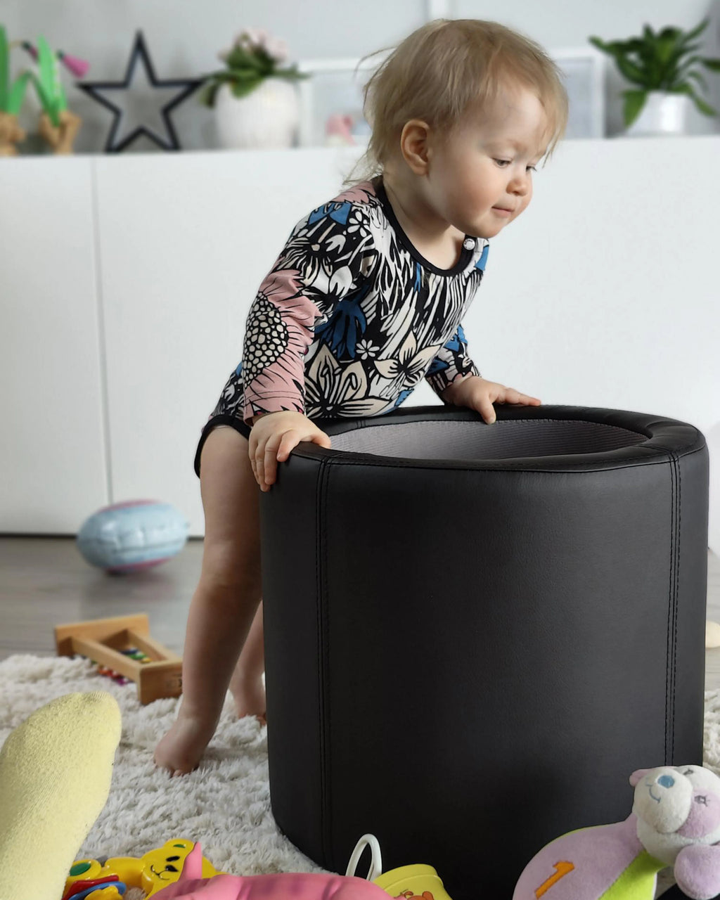  Storage Pouffe MARYLAND Faux Leather Black