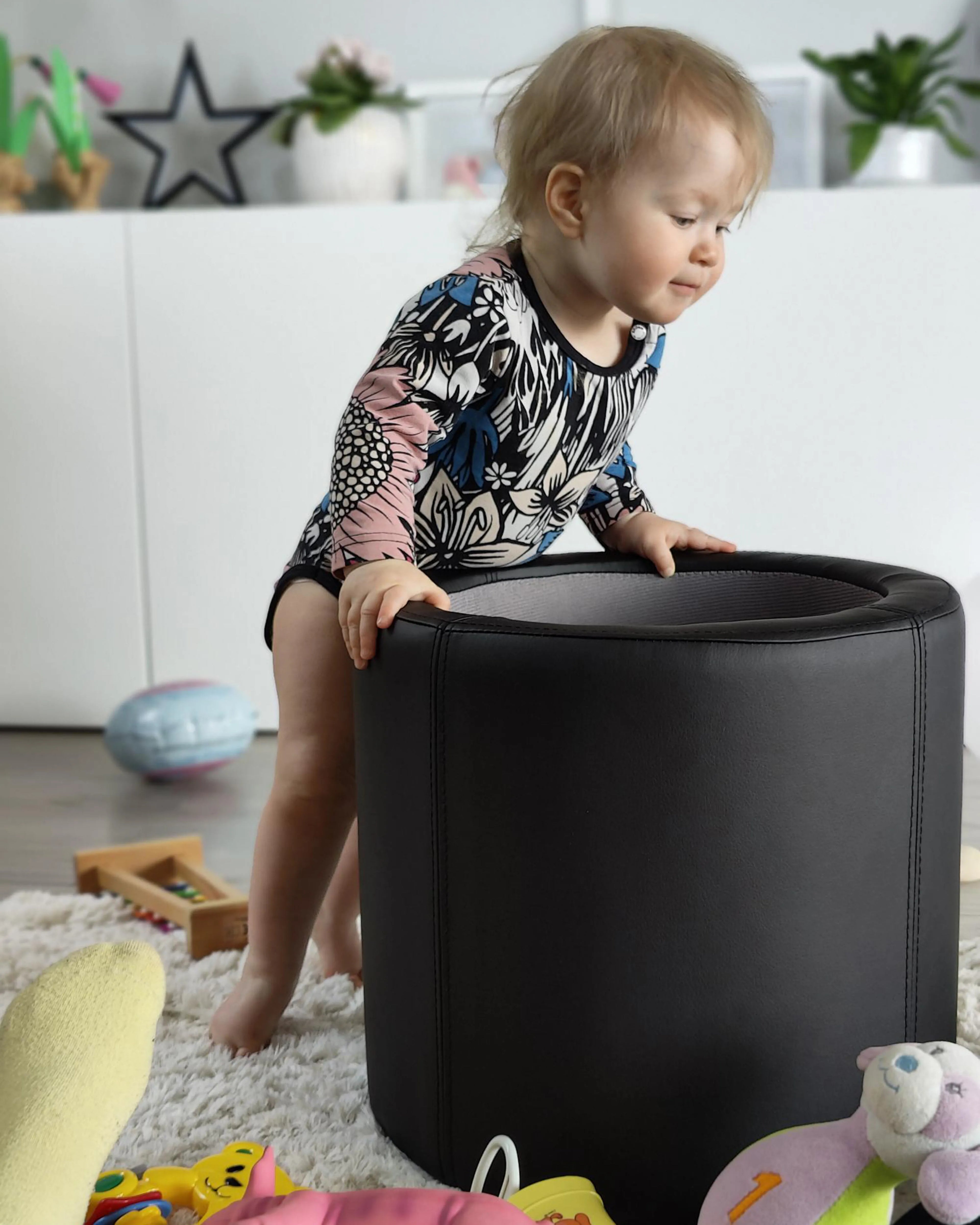  Storage Pouffe MARYLAND Faux Leather Black