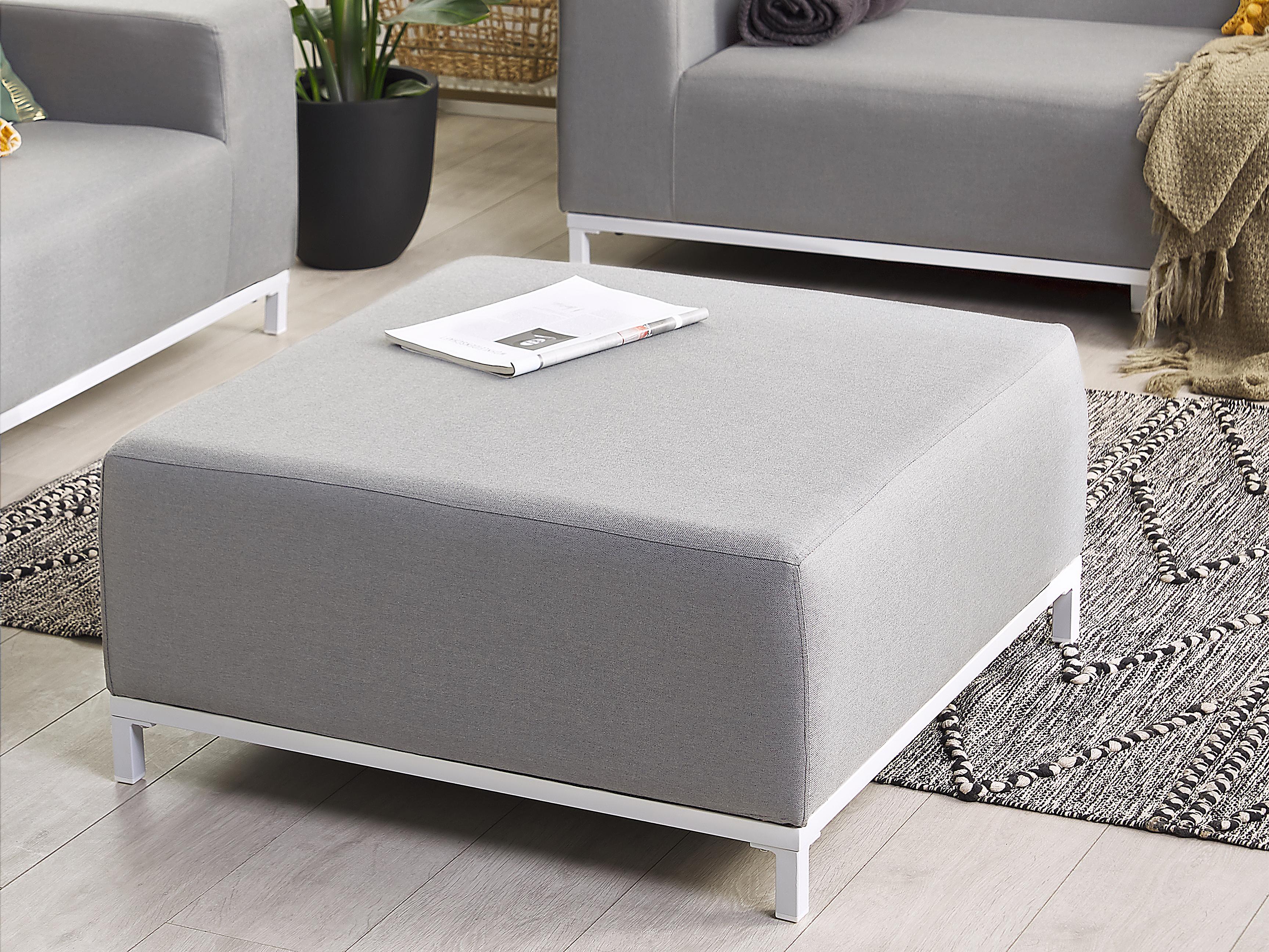  Ottoman ROVIGO Fabric Light Grey