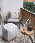  Pouffe WARANGAL Cotton White