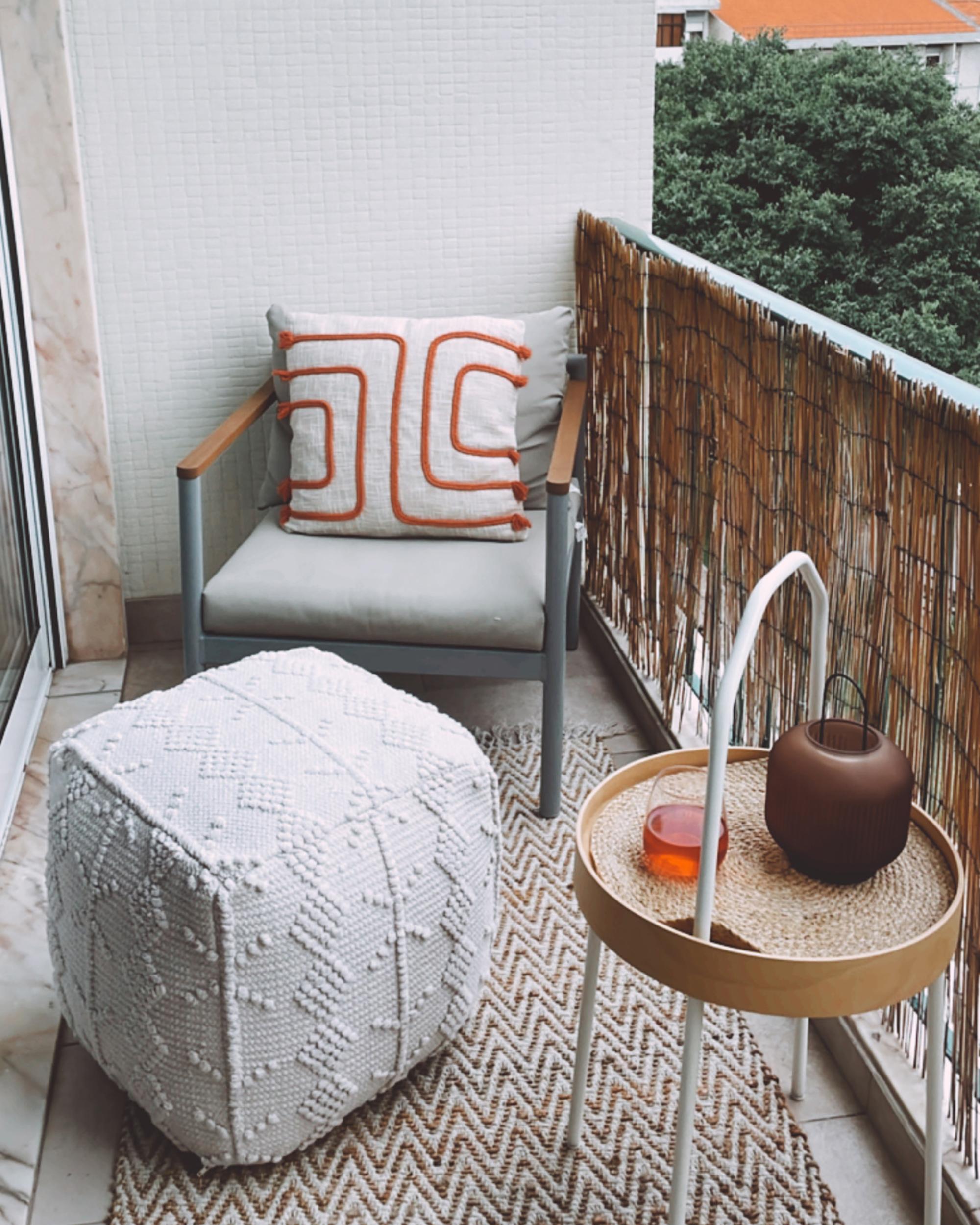  Pouffe WARANGAL Cotton White