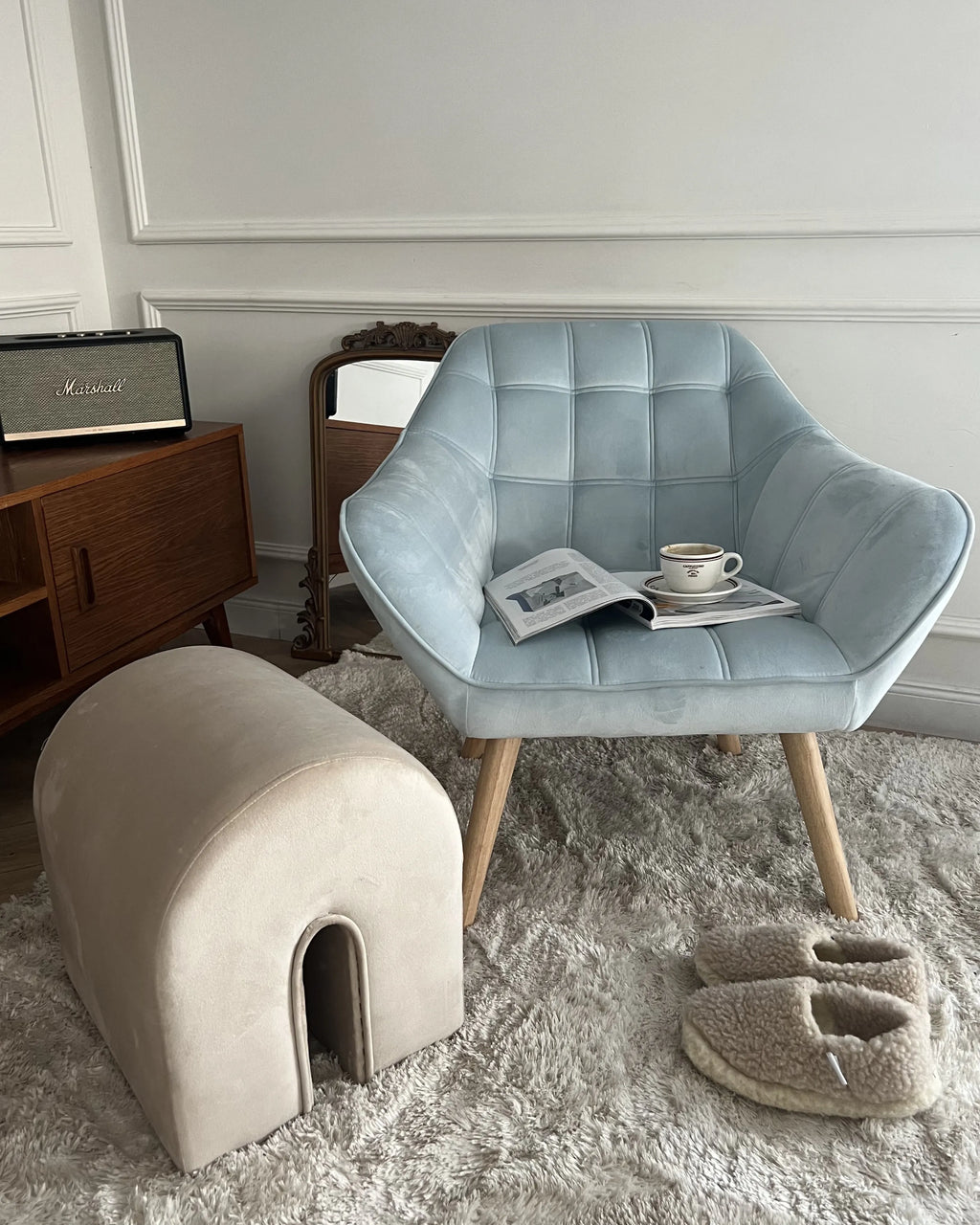  Pouffe MODOC Velvet Beige