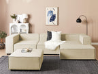  Ottoman APRICA Faux Linen Beige