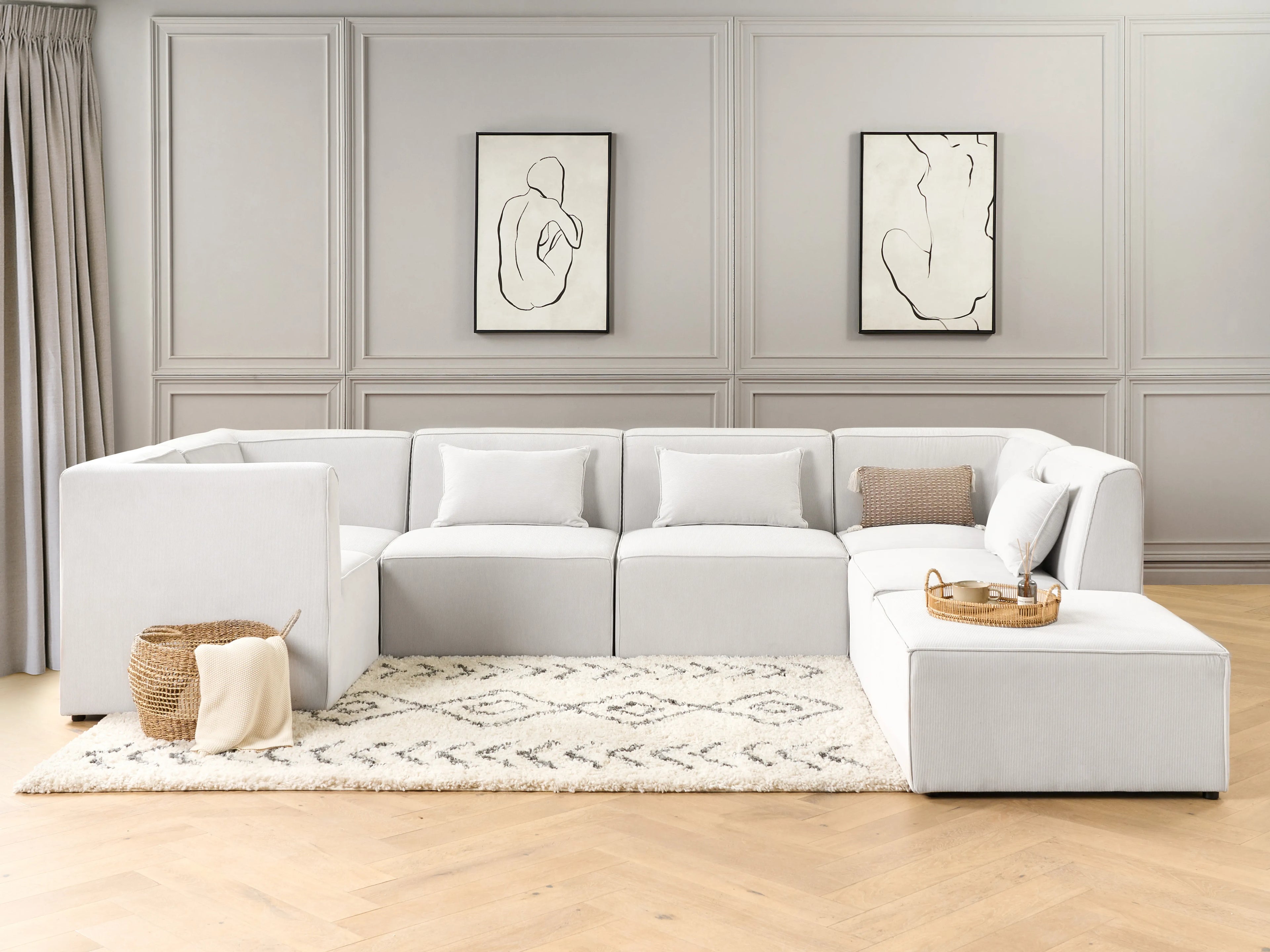  Ottoman LEMVIG Corduroy Off-White