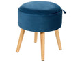  Storage Stool NEELY Velvet Navy Blue