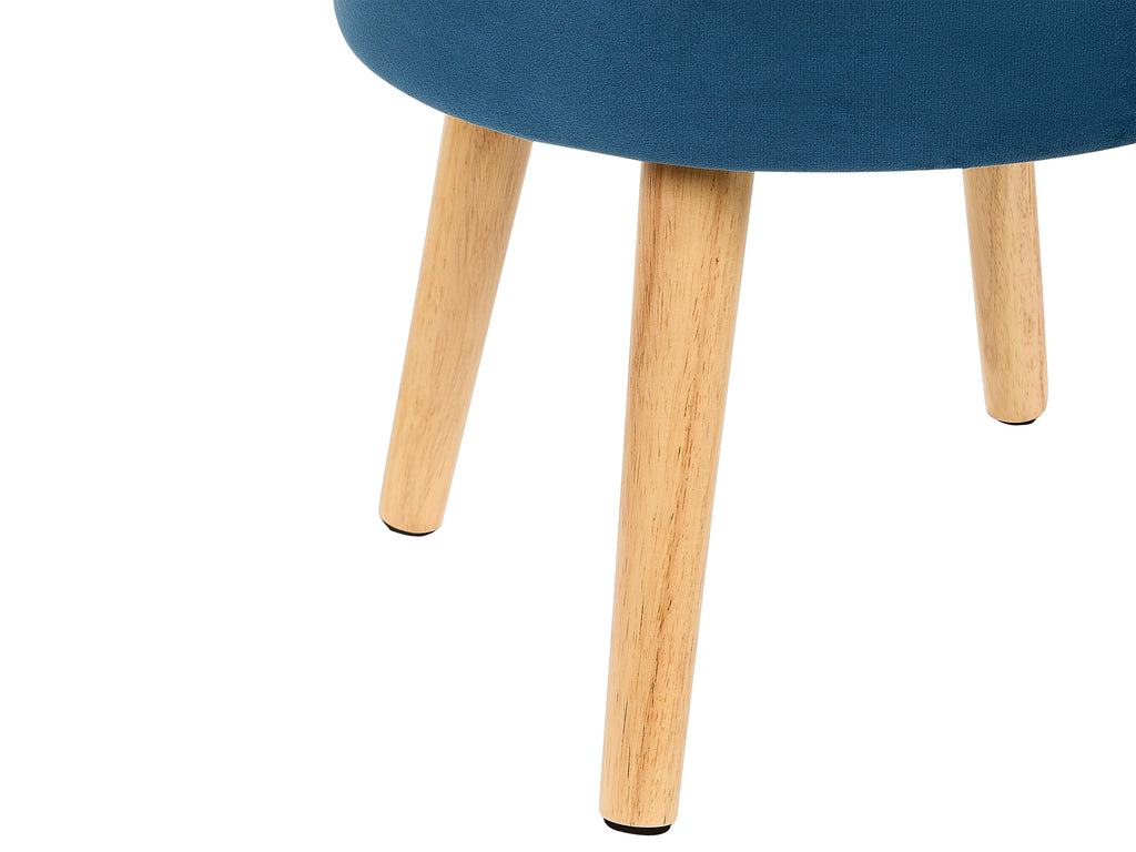  Storage Stool NEELY Velvet Navy Blue