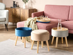 Storage Stool NEELY Velvet Beige