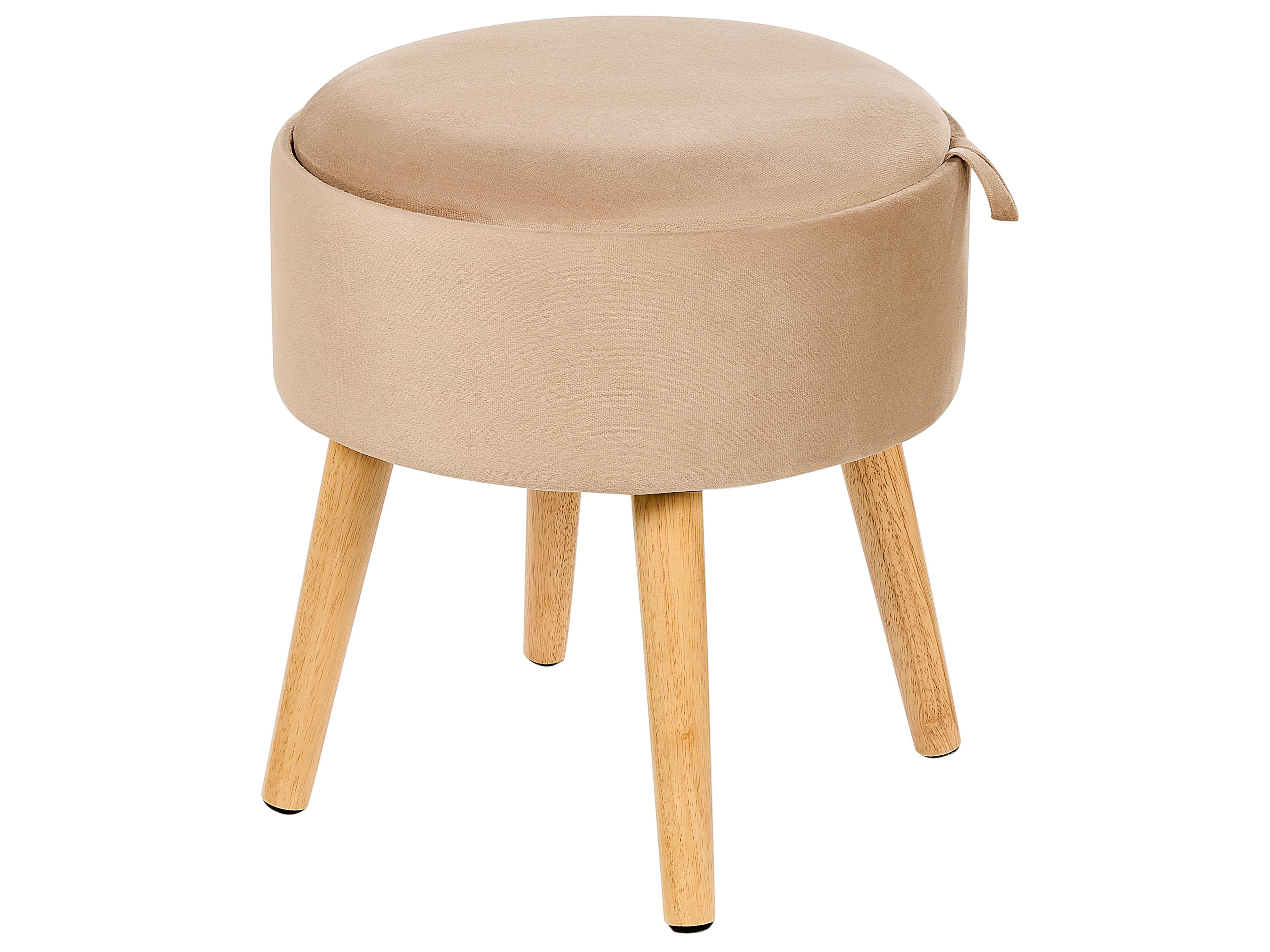  Storage Stool NEELY Velvet Beige